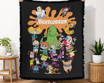 Manta tejida con licencia oficial de Nickelodeon Brand Nick Splat Group, 50x60 pulgadas.