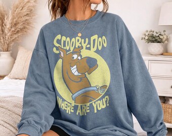 Scooby Doo Where Are You Officially Licensed Adult Oversized Comfort Colors T-Shirt and Crewneck Sweatshirts