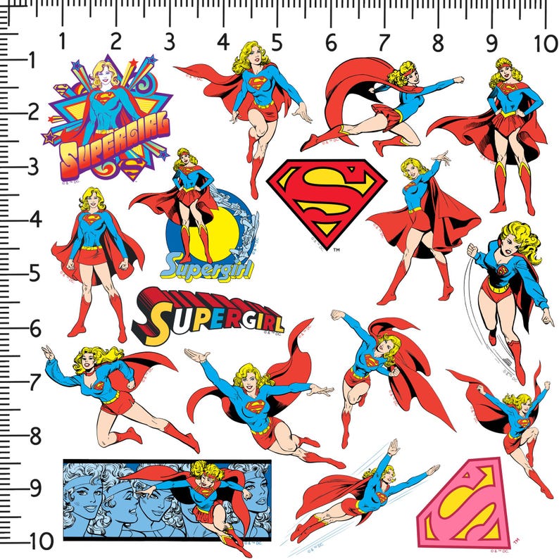 Super Model Stickers Supergirl Officially Licensed Deluxe Vinyl Stickers Variety Pack - Set ...