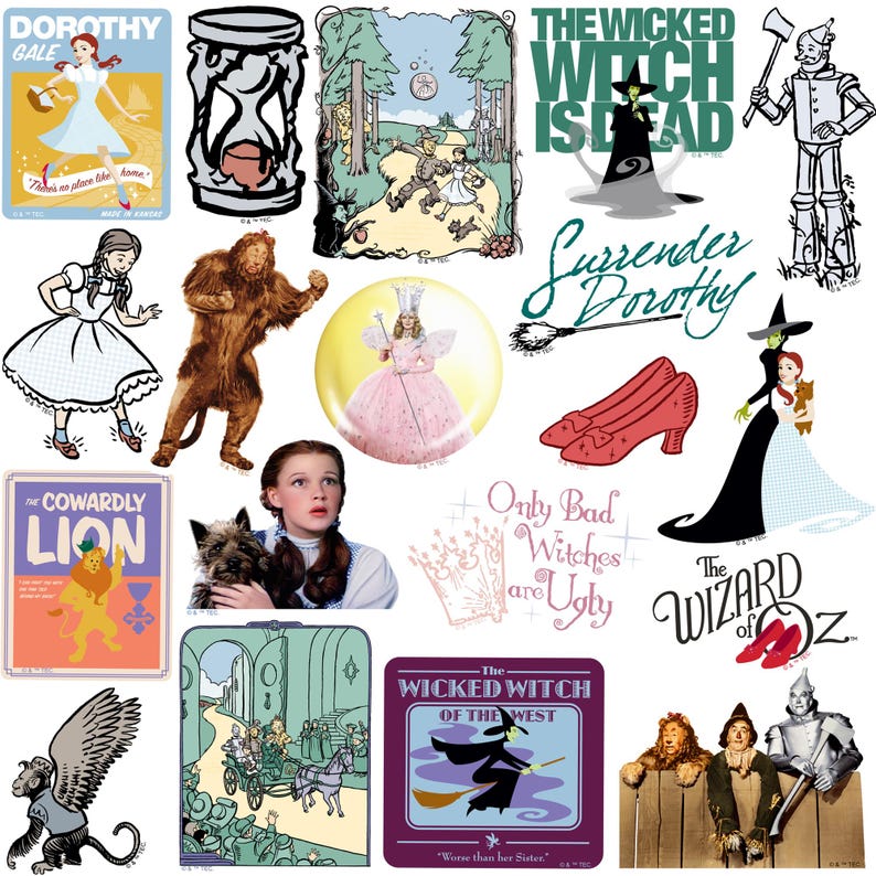 The Wizard of Oz Officially Licensed Deluxe Vinyl Stickers Variety Pack ...