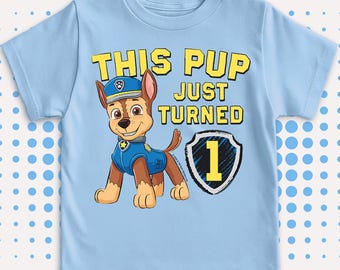 Camiseta oficial de cumpleaños de cachorro de Paw Patrol para niños de 1 a 5 años.