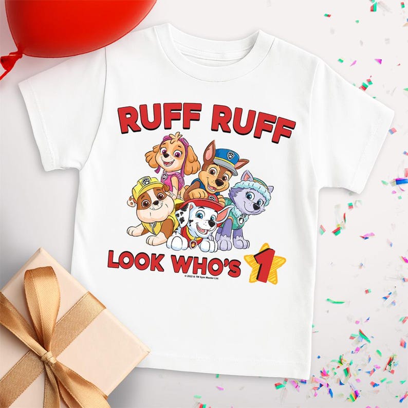 Paw Patrol Ruff Ruff Officially Licensed Birthday T-shirt for Kids Ages ...