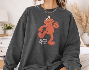Sudadera/camiseta Comfort Colors con licencia oficial de Elmo te quiere de Barrio Sésamo