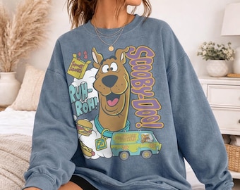 Scooby-Doo RuhRoh Snacks Officially Licensed Adult Oversized Comfort Colors T-Shirt and Crewneck Sweatshirts