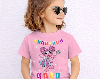 Sesame Street Abby Birthday Girl Officially Licensed Birthday T-Shirt for Kids and Toddlers