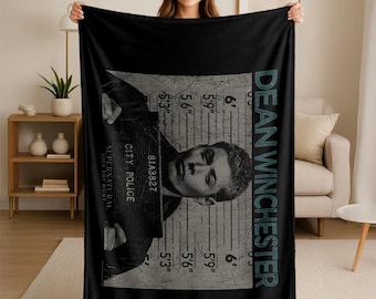 Supernatural Dean Mug Shot Officially Licensed SilkyTouch Blanket 36x58 Inches