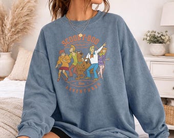Scooby Doo! Scooby Adventures Officially Licensed Adult Oversized Comfort Colors T-Shirt and Crewneck Sweatshirts