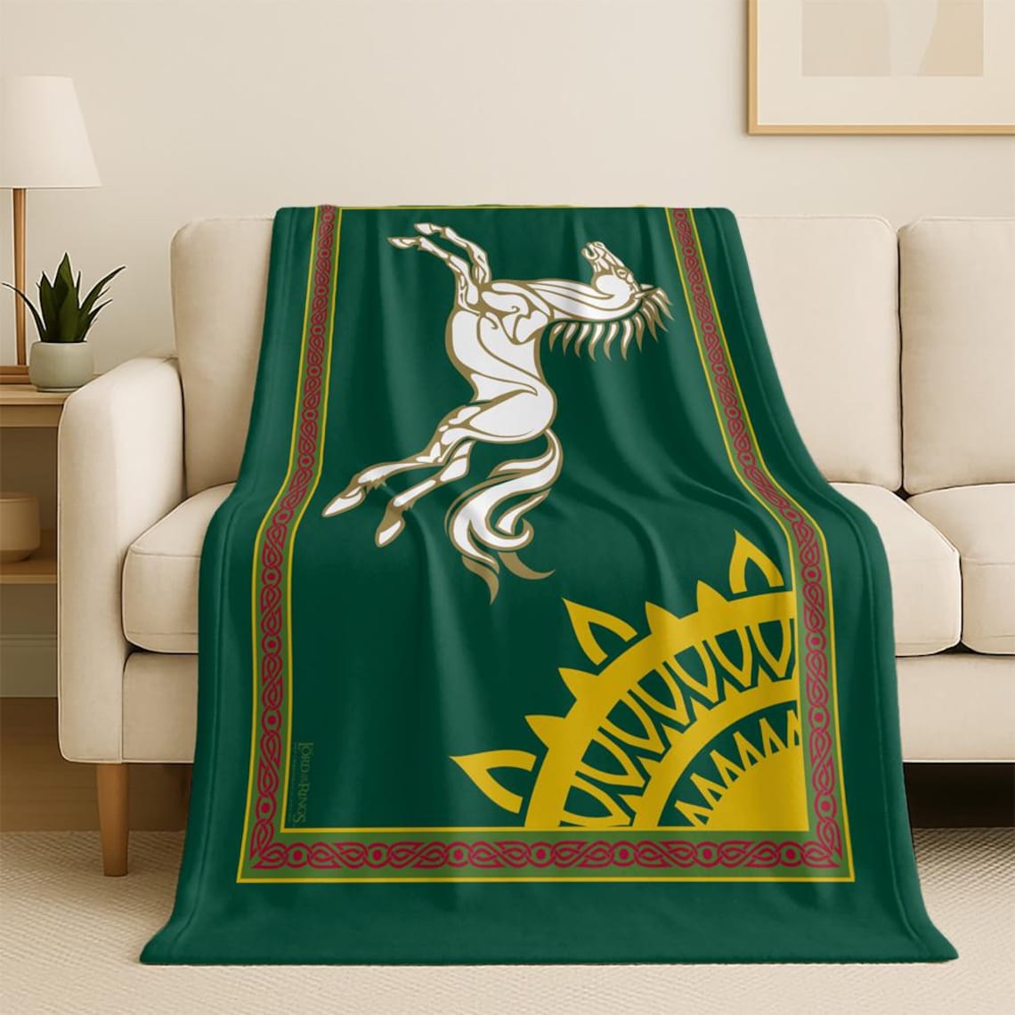 House Rohan Banner Lord of the Rings Rohan Banner Officially Licensed Silkytouch Blanket ...