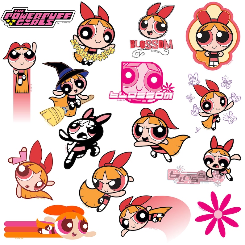 Powerpuff Red Sign Powerpuff Girls Officially Licensed Deluxe Vinyl Stickers Variety Pack ...