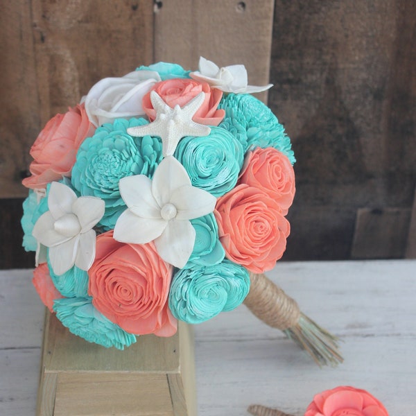 Coral Bridal Bouquet Etsy