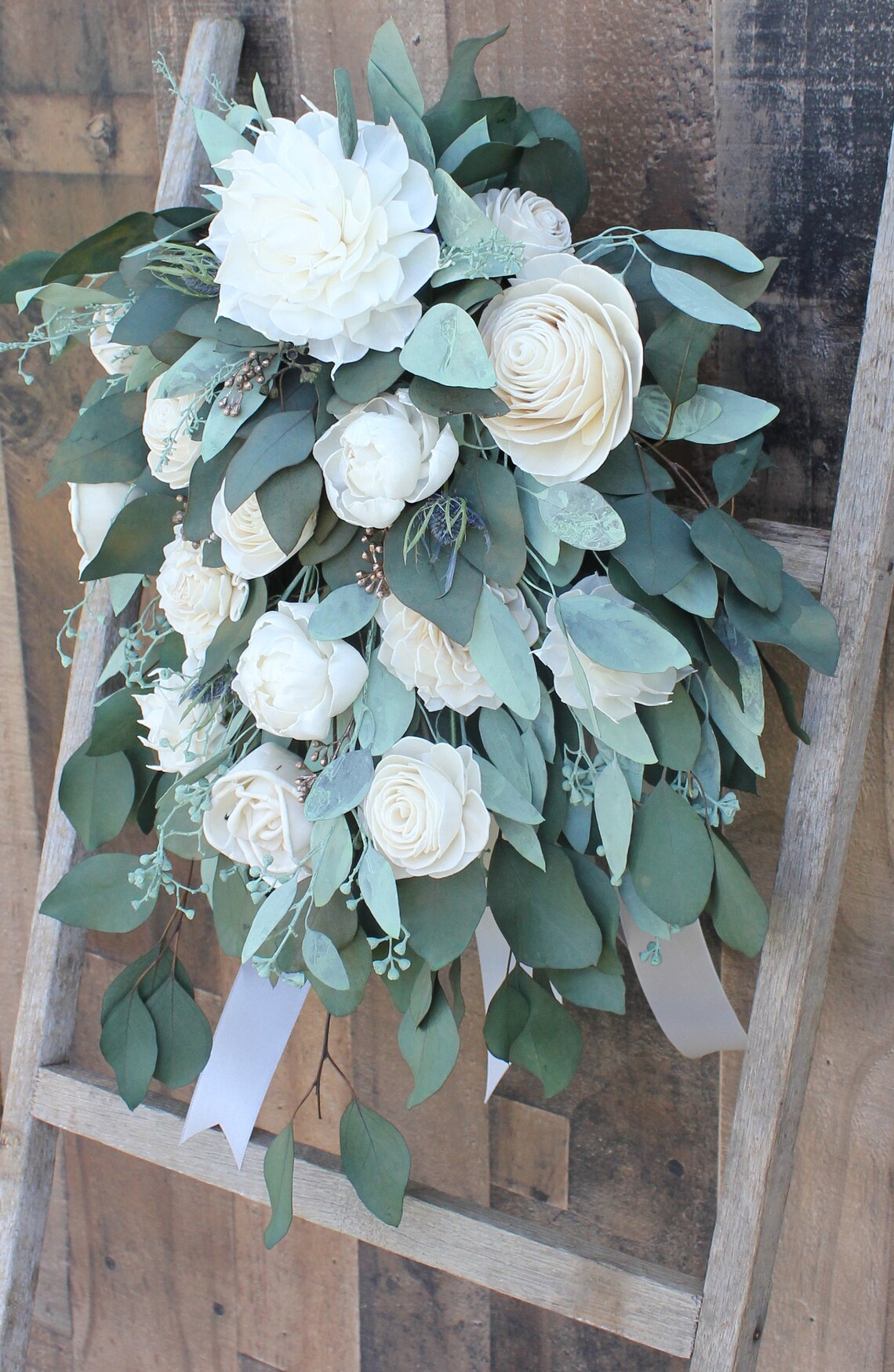 Premium Sola Wood Flower Cascading Bridal Wedding Bouquet Boho Etsy