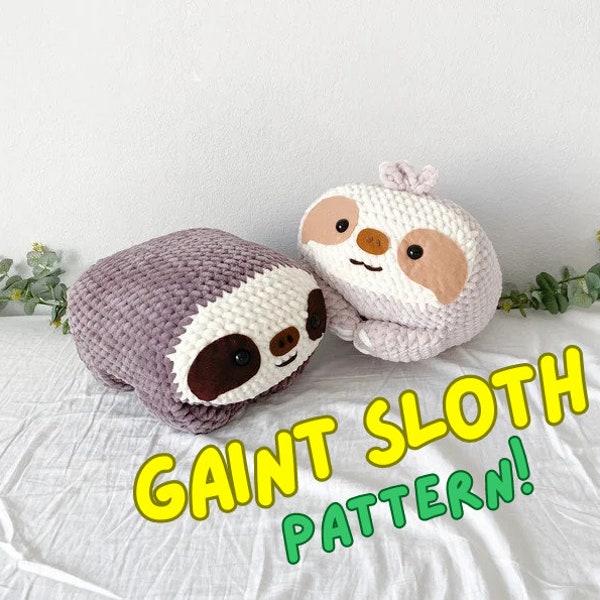 Sloth Crochet Pattern, Amigurumi Toy Instructions, Crochet Animal, Handmade Sloth Pattern, Mom and Baby Plushie, Cute Stuffed Animal Plush