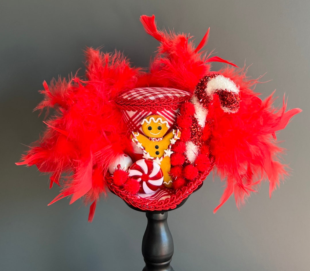 Christmas Mini Top Hat Gingerbread Man Hat Candy Cane Hat Etsy