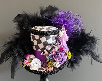 Mini top hat, mad hatter mini top hat, mad hatter diorama hat, tea party, Alice in wonderland, mad tea party, tea hat