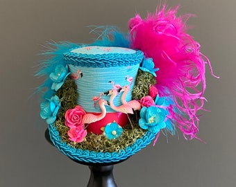 Sombrero de copa mini, sombrero rosa y turquesa, Alicia en el país de las  maravillas, sombrero del sombrerero loco, sombrero de té, sombrero de