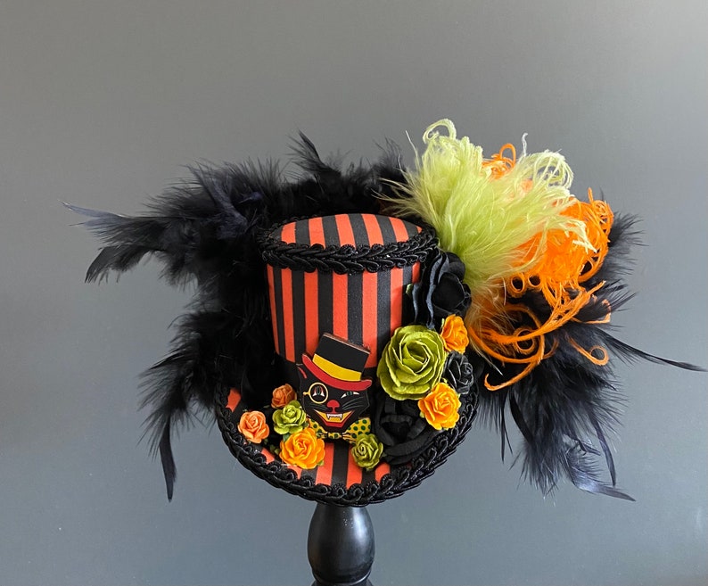 Mini top hat, Halloween mini hat, cat hat, Alice in wonderland, mad hatter hat, tea party hat, tea hat image 1