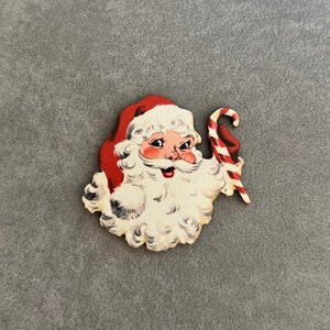 Santa brooch, Santa lapel pin, wooden pin, Christmas present, stocking stuffer, Christmas gift