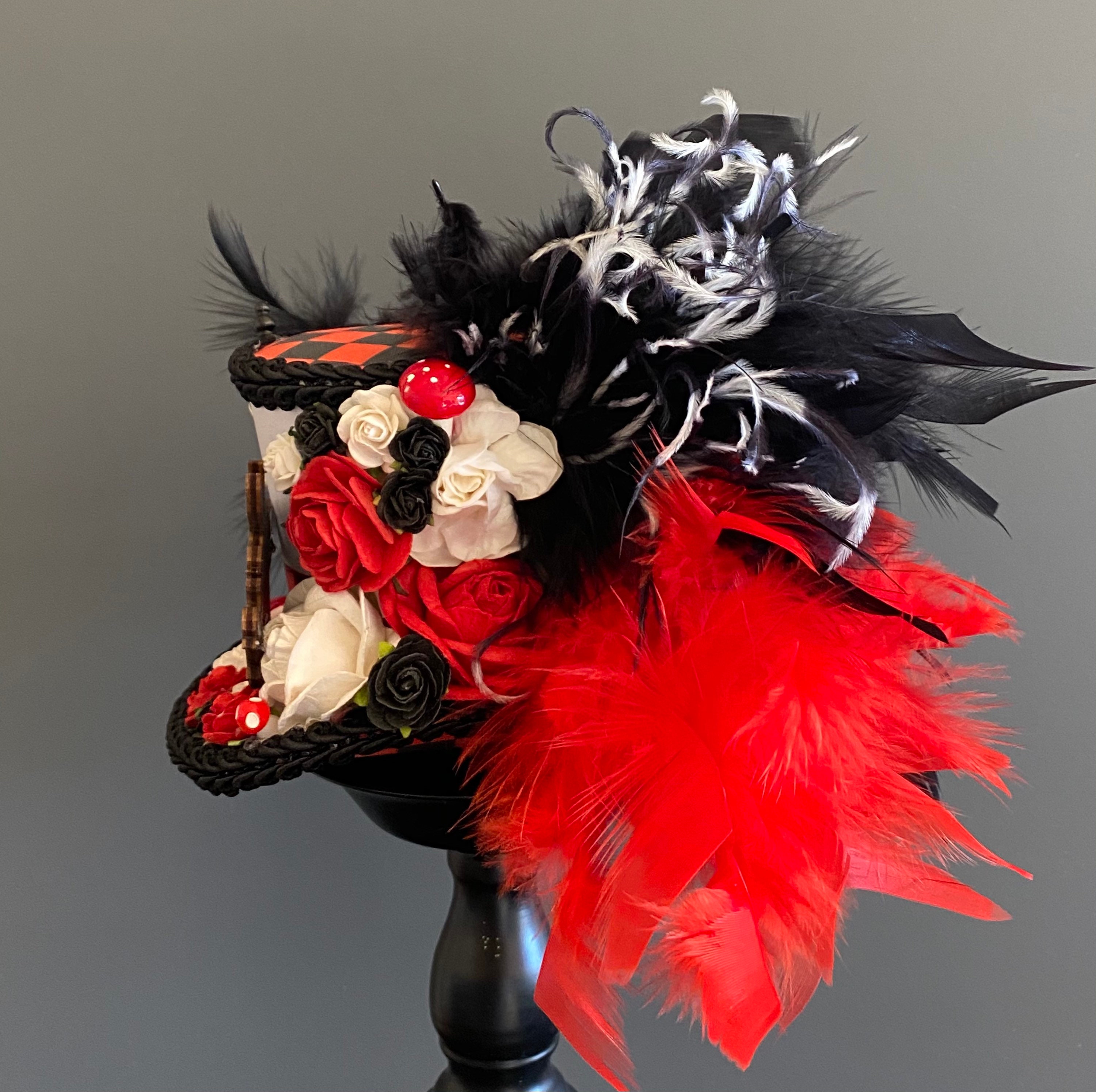 ミニシルクハット、白ウサギの帽子、不思議の国のアリスの帽子、ティー