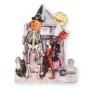 Haunted house brooch, Halloween wooden brooch, haunted house wooden pin, stocking stuffer haunted house brooch, Halloween pin