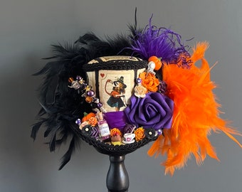 Mini top hat, Halloween mini top hat, Alice in wonderland hat, mad hatter hat, tea party hat, tea hat, spooky hat, medium