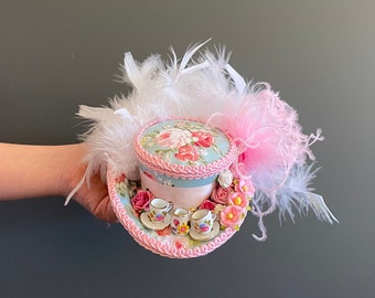 Mini top hat, mini bicorn hat, marie antoinette hat, tea party hat, tea hat, alice in wonderland