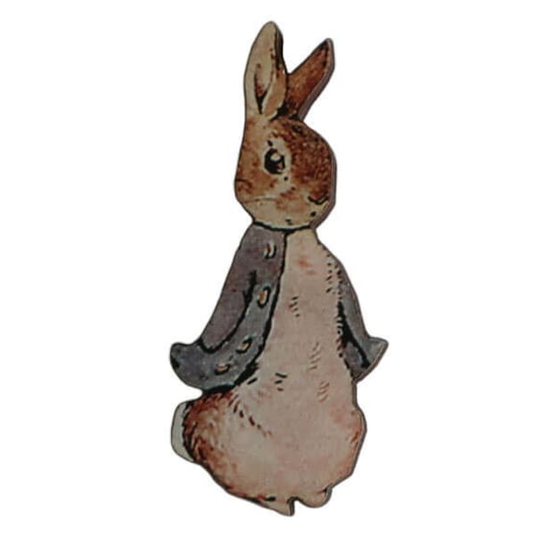 Peter rabbit brooch, Easter pin, Beatrix Potter brooch, stocking stuffer, vintage graphic, tea party pin