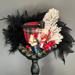 Christmas mini top hat, nutcracker mini top hat, tree topper hat, nutcracker tree topper hat, holiday hat, Alice in wonderland, medium