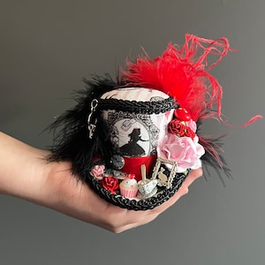 Micro mini top hat, Alice diorama hat, Mad hatter hat, tea hat, Alice in wonderland