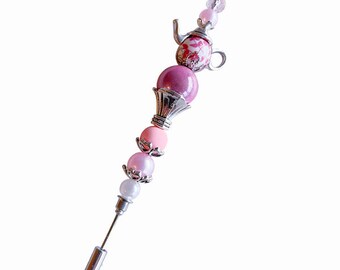 Pink pearl silver hat pin, Wedding hat, Hijab Pin, scarf pin, tea hat pin, alice in wonderland