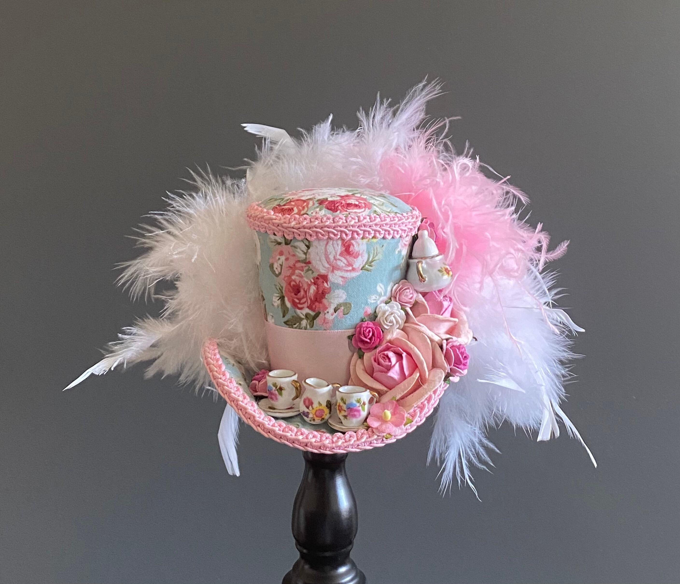 Mini Top Hat Pink Tea Cup Hat Alice in Wonderland Mad Etsy