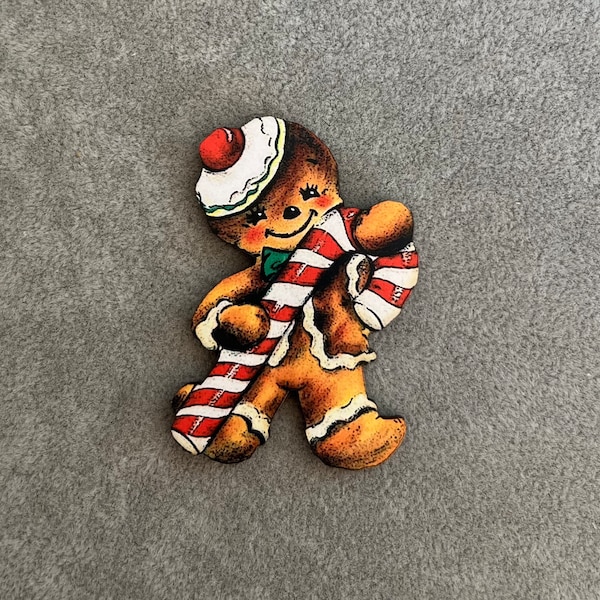 Gingerbread man pin, Christmas pin, wooden pin, Christmas gift, holiday gift, Christmas present