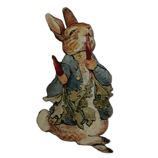 Peter rabbit brooch, Easter pin, Beatrix Potter brooch, stocking stuffer, vintage graphic, tea party pin