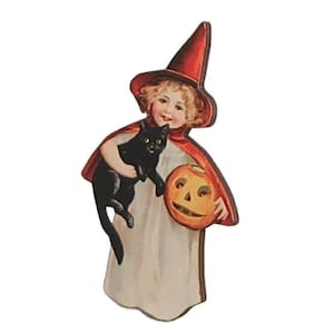 Witch brooch, Halloween brooch wooden, witch wooden pin, stocking stuffer witch brooch, Halloween pin