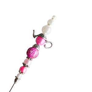 Pink pearl silver hat pin, Wedding hat, Hijab Pin, scarf pin, tea hat pin
