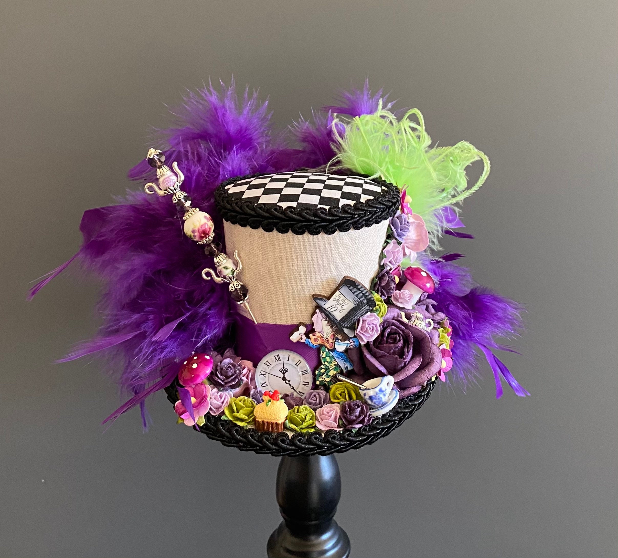 Mini Top Hat, Mad Tea Party Hat, Alice in Wonderland Hat, Mad Tea