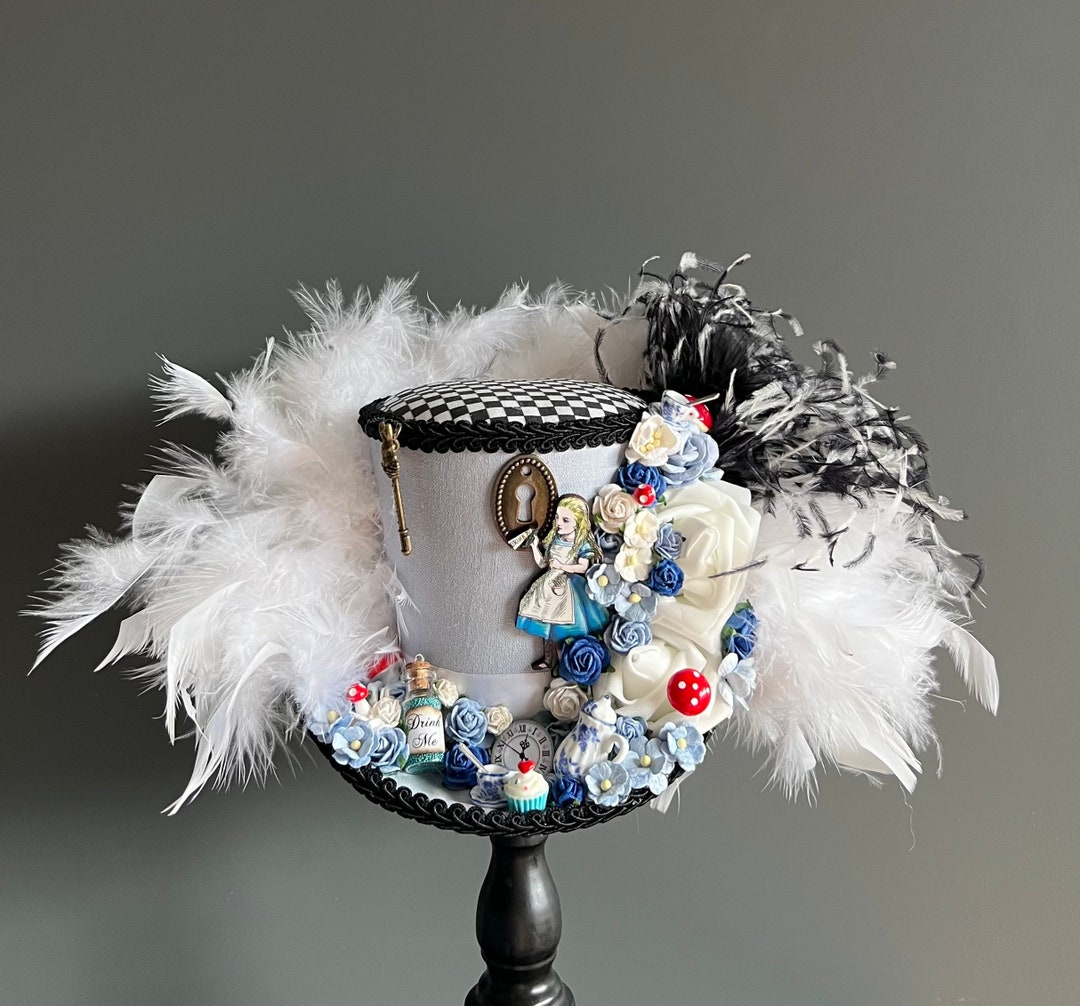 Mini Blue Pilot Aliceband Hat 12cm