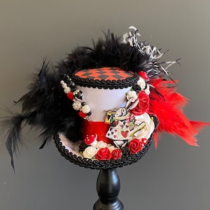 Mini top hat, the white rabbit hat, alice in wonderland hat, tea hat, mad hatter hat, tea party hat