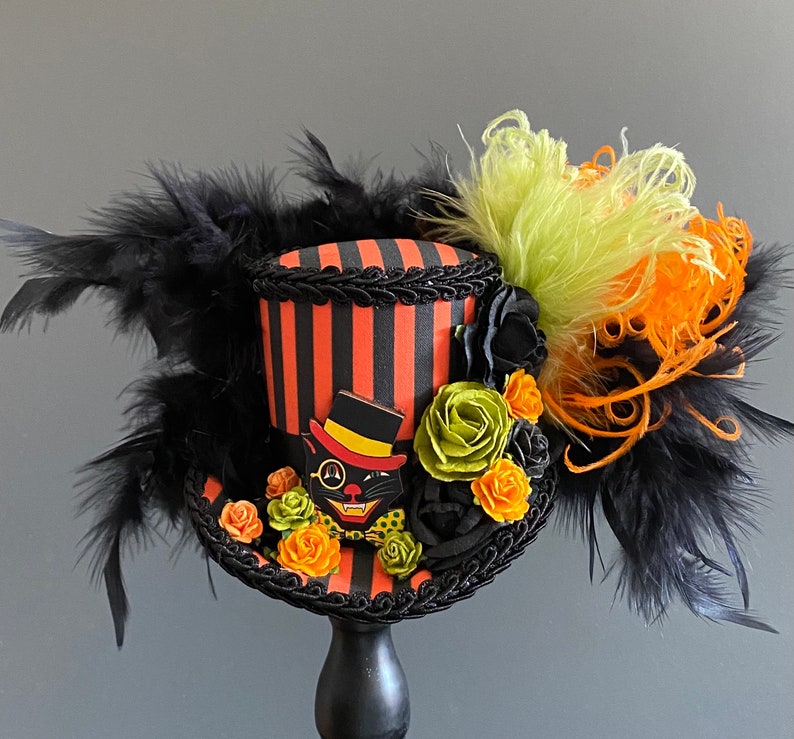 Mini top hat, Halloween mini hat, cat hat, Alice in wonderland, mad hatter hat, tea party hat, tea hat image 5