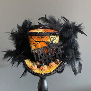 Mini Top Hat, Halloween Mini Top hat, halloween decoration, Spooky hat, Haunted hat, Witch hat, Pumpkin hat, mini halloween hat, medium