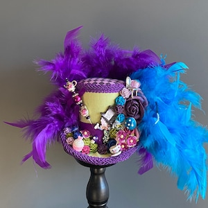 Mini Top Hat, Mad tea party hat, Alice in Wonderland Hat, Mad Tea Party, Mad Hatter Hat, Kentucky Derby Hat, Alice Diorama Hat