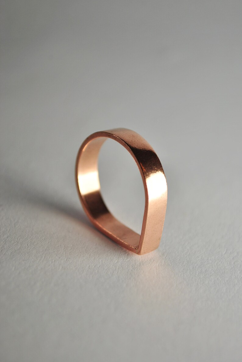 JUNO 1. tropfen Ring in 925er Silber, Kupfer oder Messing erhältlich Kupfer
