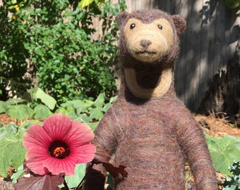 Needle Felted Sunbear Sculpture