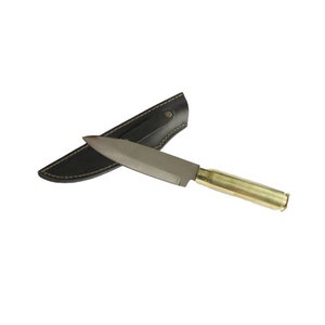 Very Collectable & Unique Gaucho Style Knife, Hand Crafted in Argentina - .50 Caliber Bullet Shell Casing Handle with Full Tang Blade