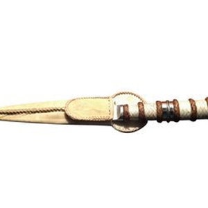 Hand Braided Rawhide & Alpaca Silver Cuchillo Gaucho Knife - GW-CUCH22/57