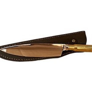 Authentic Carbon Steel Blade - .50 Caliber Shell Casing Gaucho Knife - Remi-3537-CS