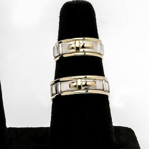 Hand Crafted Solid Sterling Silver & 18kt Gold Rosary Ring - Unisex