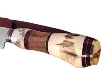 Handmade From Argentina - Deer Antler & Hardwood Handled Cuchillo Gaucho Knife - CUCA-980/2745