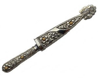 Authentic Alpaca Silver Cuchillo Argentinian Gaucho Knife with Stainless Steel Blade - CACU-404/3684