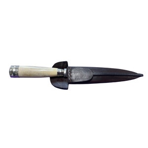 Bone Handled Gaucho Steak Knife Alpaca Silver Adornments with a 14cm, Full Tang Stainless Steel Blade - ARG-CUCA671/2086