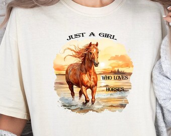 Comfort Colors Horse Girl Shirt, Horse Lover Gift